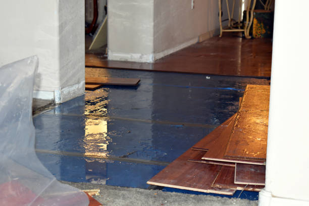 Professional Emergency Water Damage Restoration technician working in Bancroft, WI